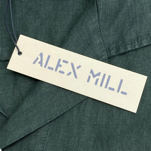 Alex Mill Men's Camp Short Sleeve Linen Shirt Pine Grove Green Size L - Picture 4 of 11